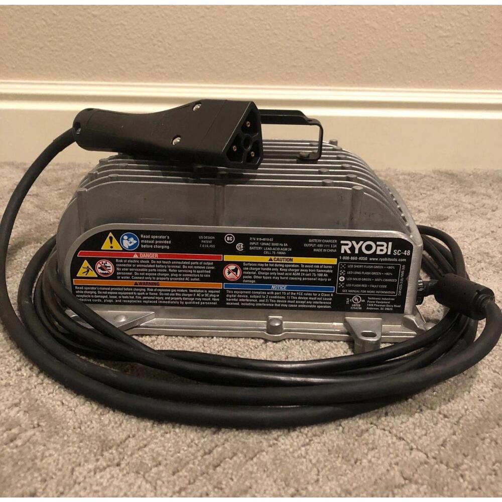 Ryobi SC-48 48V Charger, P/N 919-4810-02 for RM480E Riding Mower or Golf Cart